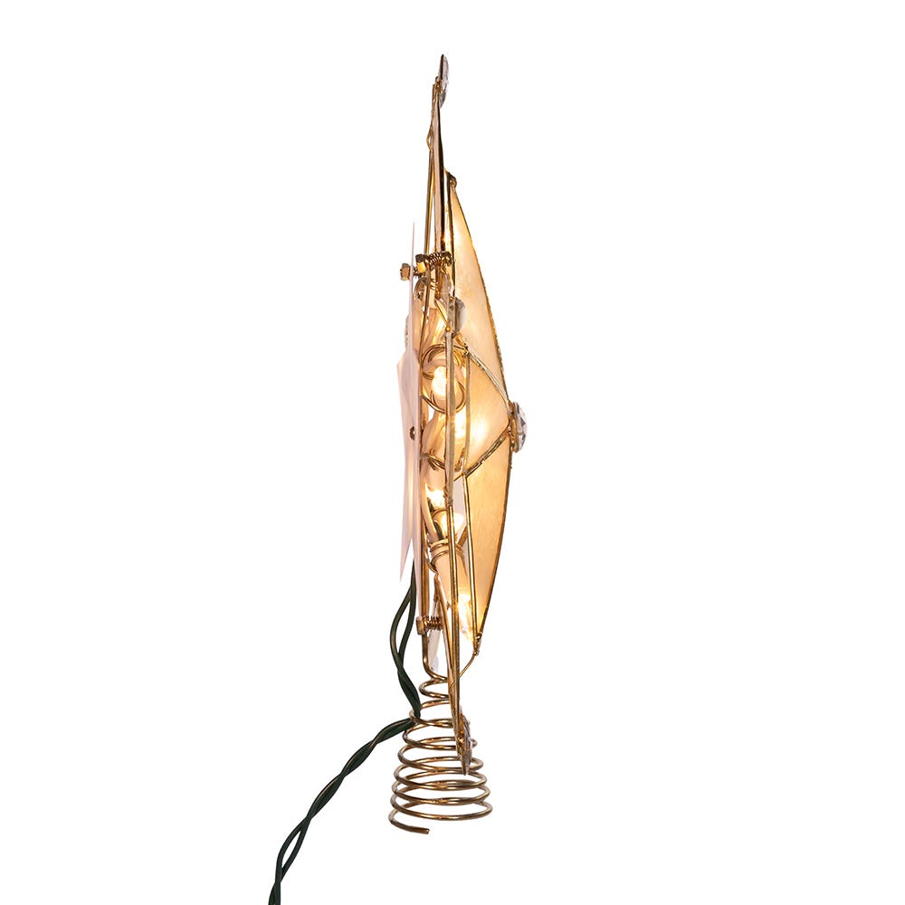 Kurt Adler 10-Inch 5-Point Large Star with Smoke Capiz Treetop